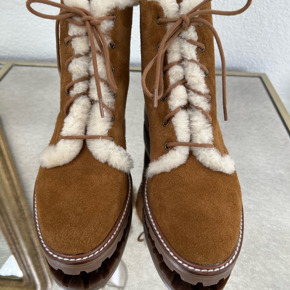 🆕MADEWELL The Clair Lace-Up Boot in Shearling Lined Suede